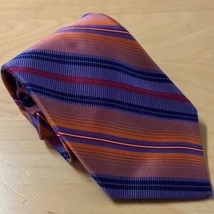 Robert Talbott Estate Purple and Orange Striped Silk Tie